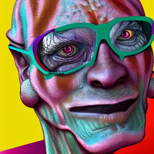 Image similar to digital art of Jim Carrey disguised as a chameleon, artstation,8k, detailed,hd,hq,award winning art