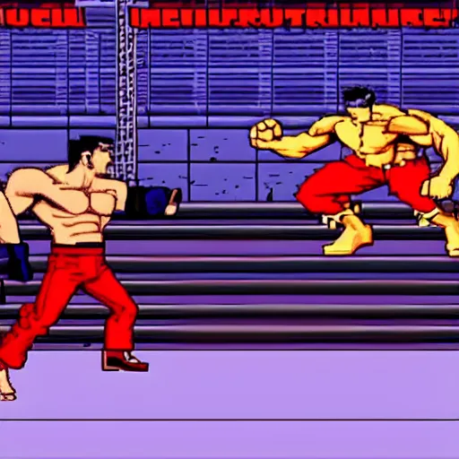 Image similar to a screenshot of final fight the videogame movie, 3 5 mm lens