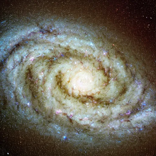 Image similar to Milky Way galaxy as seen from above it, NASA true color photograph