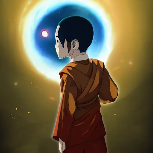 Image similar to The boy who lost his heart to the moon, avatar the last airbender, digital art, 8k trending on cgsociety artstation, award winning.