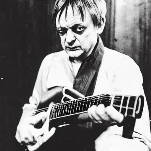 Prompt: mark e smith plays delta blues, 1 9 2 0 s photograph