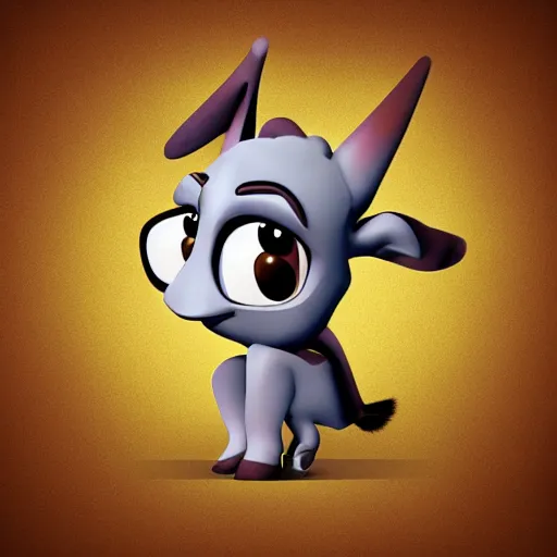 Image similar to cartoon donkey character in the style of pixar