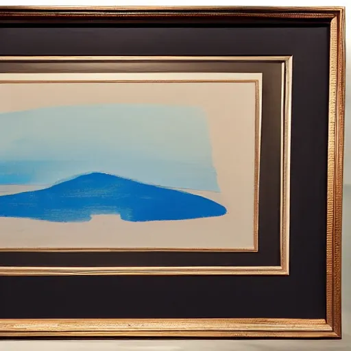 Prompt: a liminal paul jenkins and rockwell kent painting titled'rock in the perfect ripple'