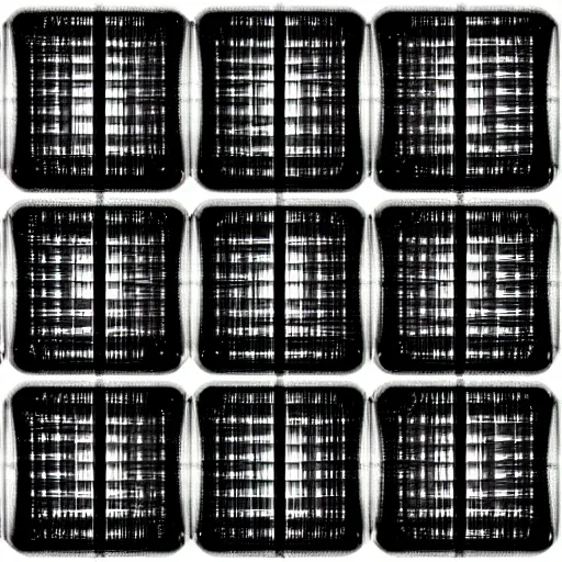 Image similar to grid of square eyecubes lashes reflections