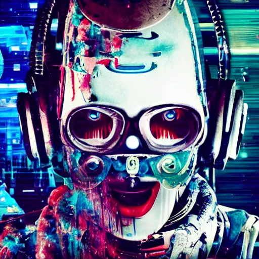 Image similar to Beautiful Photo of Arduino Uno in the robot's head. Cyberpunk. splatterpunk. 4K