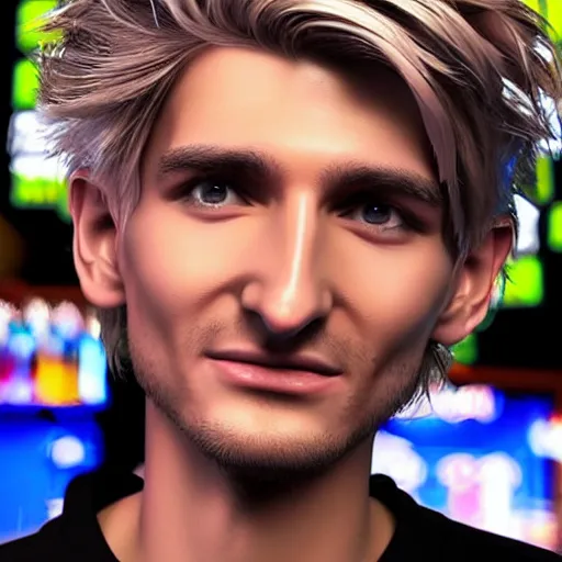 Image similar to a high quality photo of handsome gigachad XQC gambling, photorealism, 8k, artstation