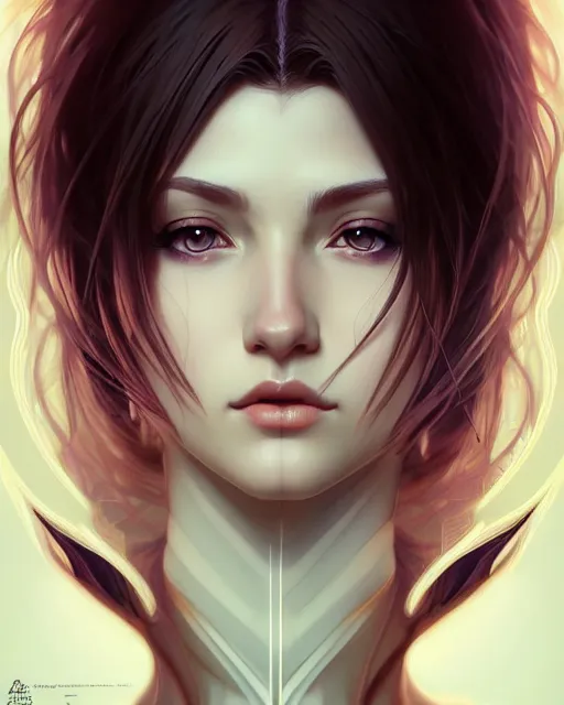 Image similar to beautiful woman, symmetry, perspective, portrait, anime!!, fantasy, ultra detailed, elegant, intricate, dynamic lighting, hyperrealism, digital art, digital painting, artstation, wlop, sharp focus, illustration, art by artgerm and greg rutkowski and alphonse mucha, 8 k