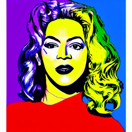 Image similar to rainbow beyonce. pop art