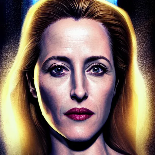 Image similar to gillian anderson portrait, arcane netflix, arcane jayce, arcane vi, arcane jinx, concept portrait, riot, acrace catoon, detailed expression, high quality, cinematic lighting, fantasy, reflective, spotlight, digital artwork