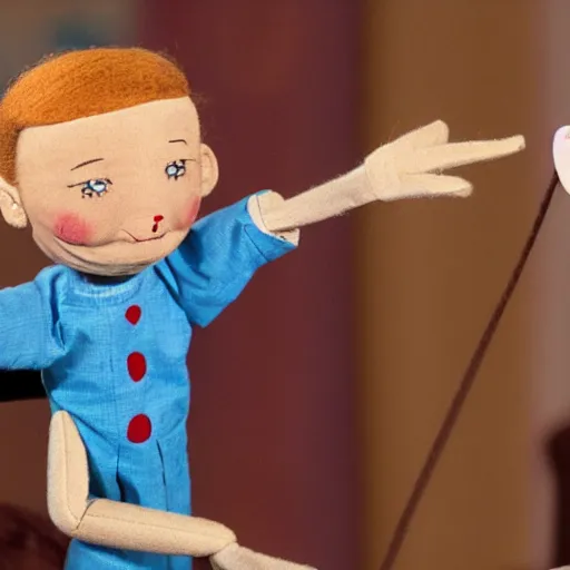 Prompt: howdy doody puppet marionette, as joe biden