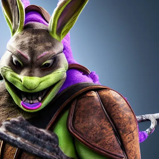 Image similar to the rabbit yojimbo from teenage mutant ninja turtles 4 k hyperdetailed photorealism hdr