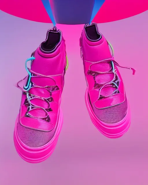 Prompt: a leaked screenshot of balenciagas 2 0 4 9 campaign, dayglo pink, dayglo blue