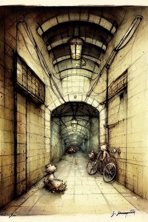 Image similar to (((((1950s underground city . muted colors.))))) by Jean-Baptiste Monge !!!!!!!!!!!!!!!!!!!!!!!!!!!