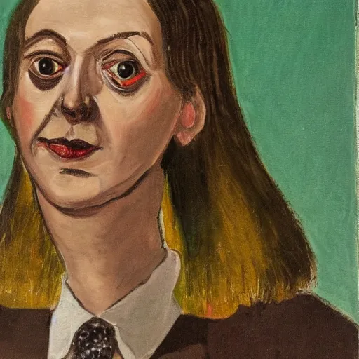 Image similar to otto dix portrait of liz truss