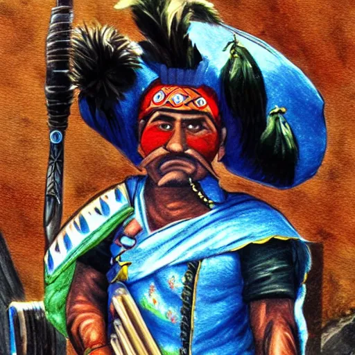 Prompt: guanajuato cartoon, hd, guatemalan warrior, realistic