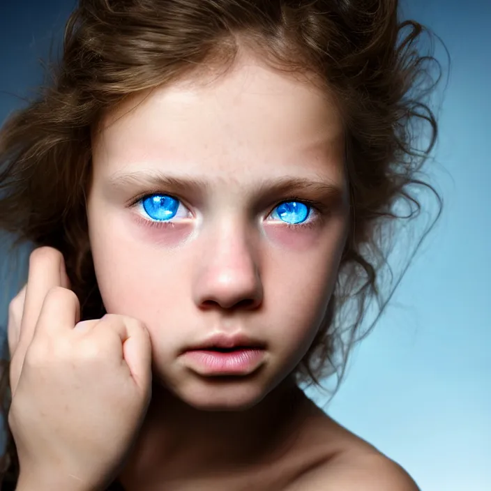 Prompt: dramatic photographic Close-up face of a extremely beautiful girl with light blue eyes and light brown hair ,four fingers maximum, high light on the left, non-illuminated backdrop, illuminated by a dramatic light, Low key lighting, light dark, High constrast, dramatic, rim light, Greg Rutkowski, Alphonse Mucha, Steve Mccurry, Lee Jeffries , Norman Rockwell, Craig Mulins ,dark background, high quality, photo-realistic, 8K,