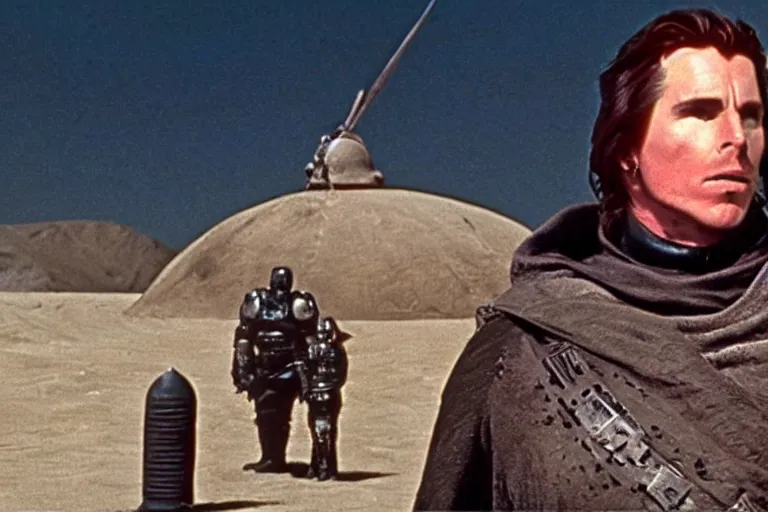 Image similar to film still of Christian Bale as Feyd-Rautha Harkonnen in Dune 1965