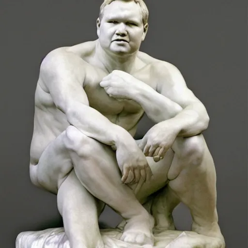 Image similar to andy richter, by auguste rodin, marble