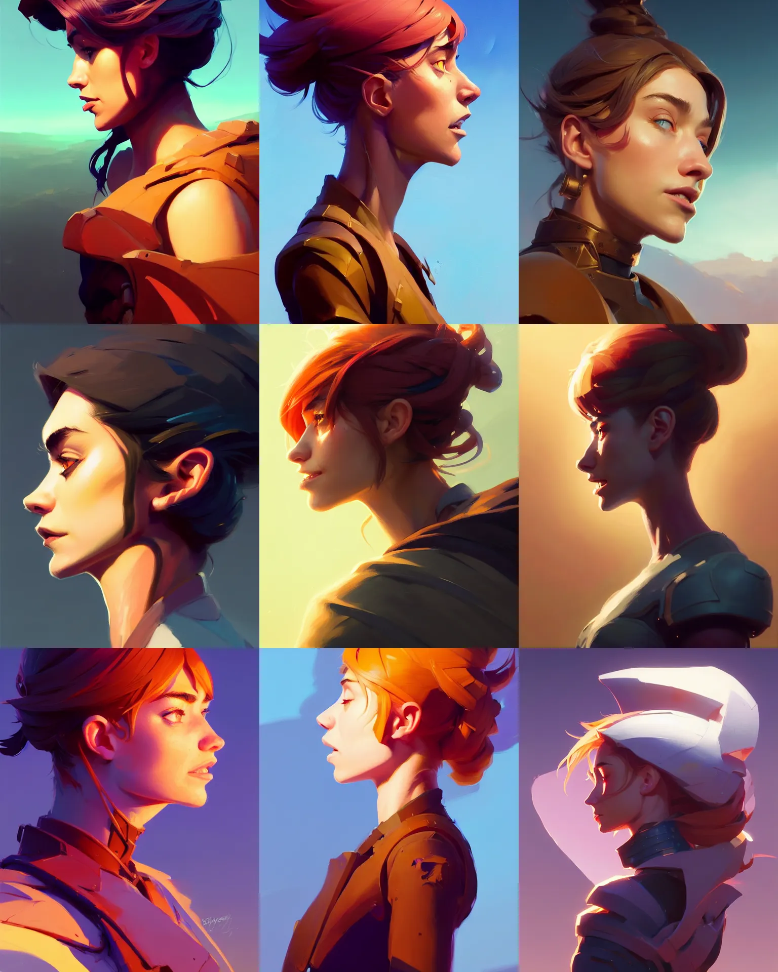Prompt: side - profile painted portrait, imogen poots, paladin, unreal engine, dynamic lighting, smooth, gaudy colors, octane render aesthetic, matte painting concept art, official fanart behance hd artstation by jesper ejsing, by rhads and makoto shinkai and lois van baarle and ilya kuvshinov and rossdraws