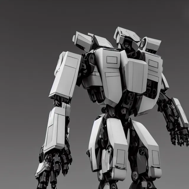 Image similar to ultra realistic mecha i'm the style of piet mondriaan, dark cinematic, volumetric, realistic, 3 d render, cinematic lighting, ray tracing, cinematic, unreal engine 5, unreal engine render, octane render, hyper realistic, photo, 8 k