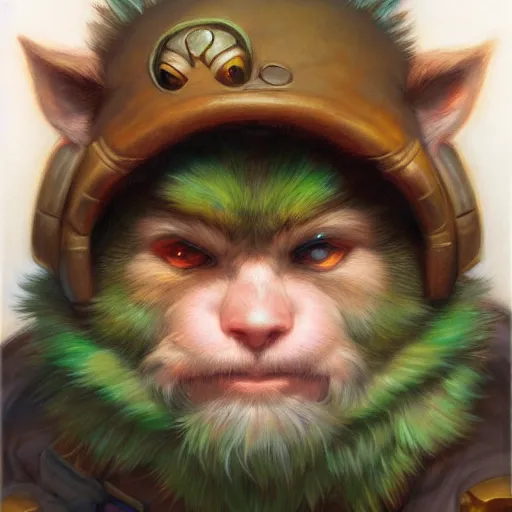 Image similar to Teemo from League Of Legends portrait art by Donato Giancola and Bayard Wu, digital art, trending on artstation, 4k