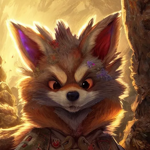 Image similar to a beautiful portrait of a cute vulpera in heritage armor. intricate, epic lighting, cinematic composition, hyper realistic, 8 k resolution, unreal engine 5, by artgerm, tooth wu, dan mumford, beeple, wlop, rossdraws, james jean, marc simonetti, artstation