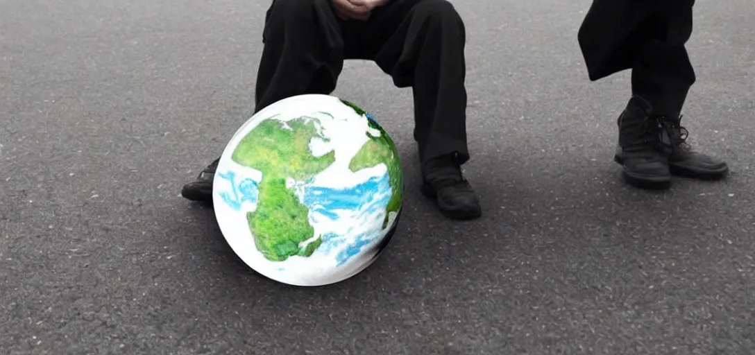 Image similar to Flat Earth sitting on a Round Earth