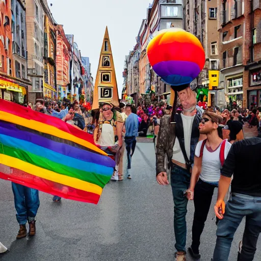 Prompt: christopher street day on reich harvest thanks giving festival, hyperrealistic, 4k, dslr photo