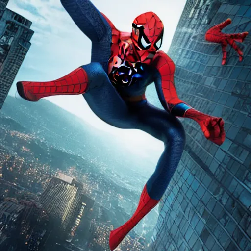 Image similar to epic 8k Spider-Man movie poster hdr amazing lighting