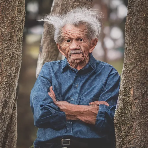 Image similar to portrait of an elderly man with a king mullet, canon eos r 3, f / 1. 4, iso 2 0 0, 1 / 1 6 0 s, 8 k, raw, unedited, symmetrical balance, wide angle