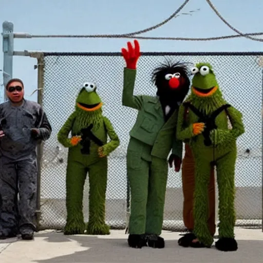 Image similar to “muppets at Guantanamo Bay”