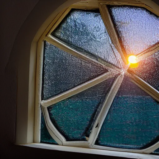 Image similar to the sun reflecting on a window, 8k