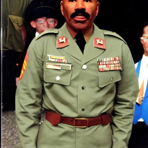 Prompt: Steve Harvey as a soldier in Vietnam, award winning historical photograph