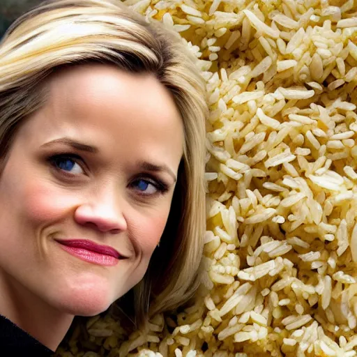 Image similar to a pile of rice with reece witherspoon face