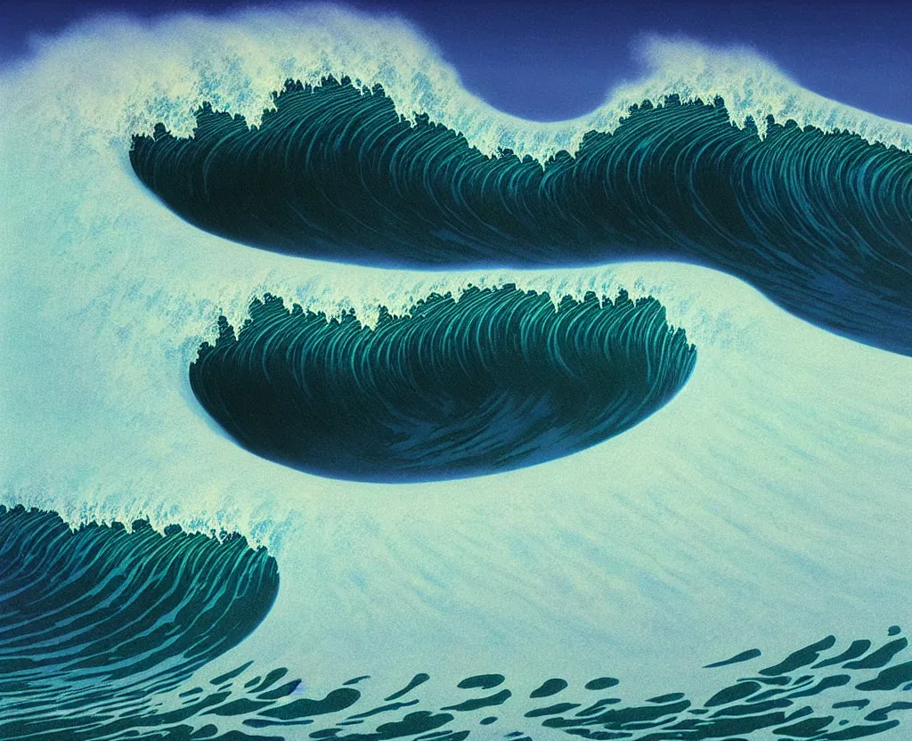 Prompt: banzai pipeline wave breaking darkness barrel by zdzisław beksinski ; ultra - realistic 3 d depth shading ; third reef pipeline by katsushika hokusai