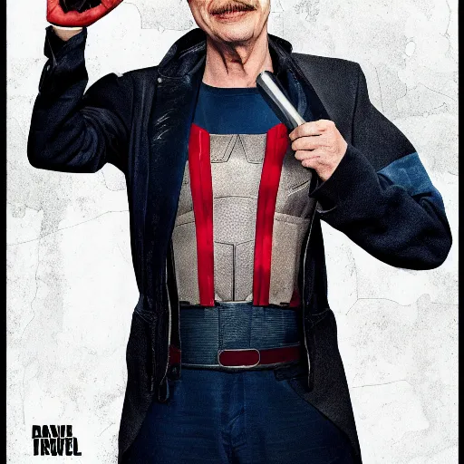 Prompt: Steve buscemi as marvel thor, promo poster, movie poster, cool pose