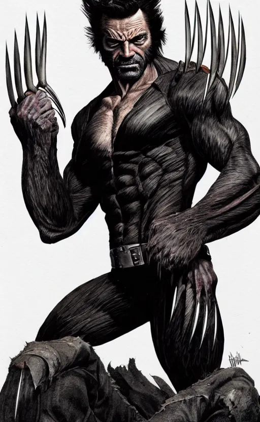 Image similar to full body portrait of nick cave as wolverine as hugo weaving, sumi - e lighting style, intricate linework, artstation, trending, highly detailed, smooth, focus, concept art by glenn fabry, lee bermejo, gabriele dell'otto