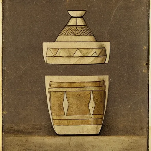 Prompt: an ethnographic object in the style of a scientific drawing from 1 7 th century, object, artifact, utility,