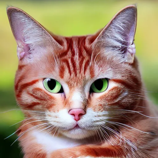 Image similar to red tabby cat with pink nose realistic