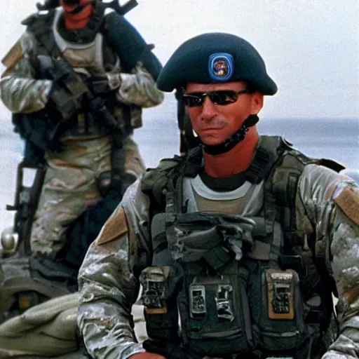 Image similar to 9 0 s seal team vbss, 1 9 9 0 s photography, realistic, military