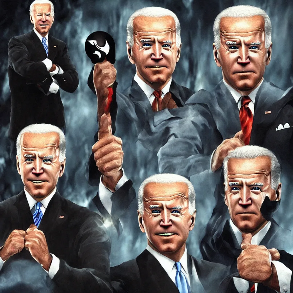 Image similar to joe biden in mortal kombat 4 videogame, photorealistic