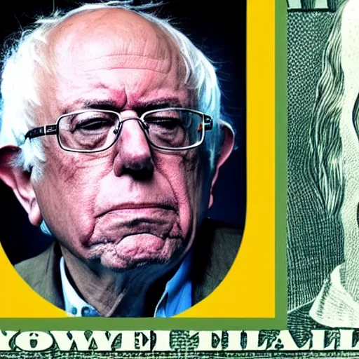 Image similar to Bernie sanders on a $50 bill