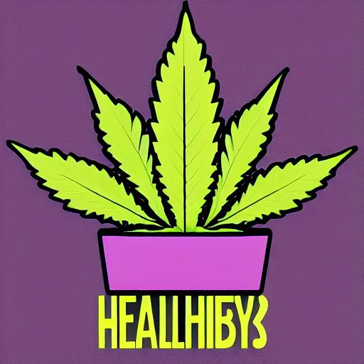 Image similar to healthy cannabis in a nice pot origami poster illustration