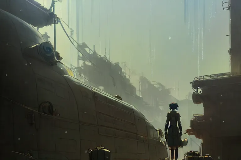 Image similar to dieselpunk, computer, painted by greg rutkowski makoto shinkai takashi takeuchi studio ghibli, akihiko yoshida