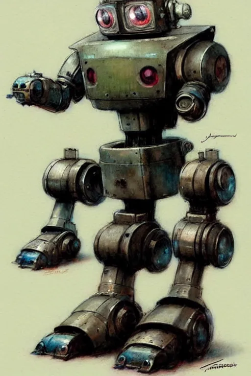 Prompt: ( ( ( ( ( 1 9 5 0 s robot knome mecha. muted colors. ) ) ) ) ) by jean - baptiste monge!!!!!!!!!!!!!!!!!!!!!!!!!!!!!!