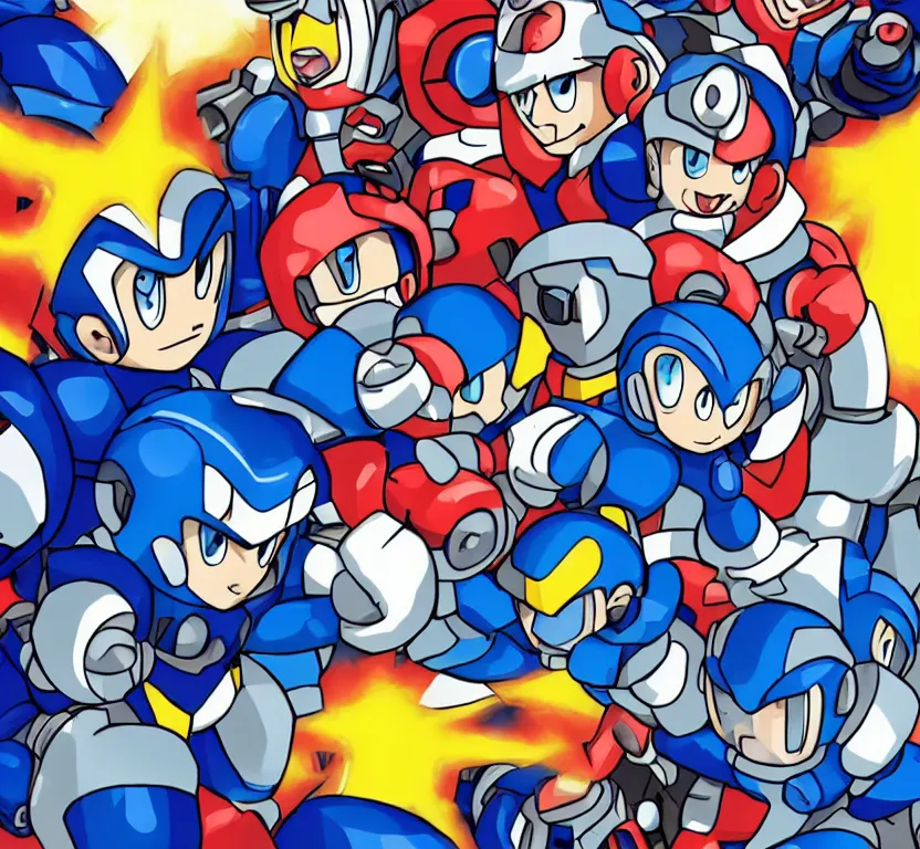 Prompt: megaman selfie.