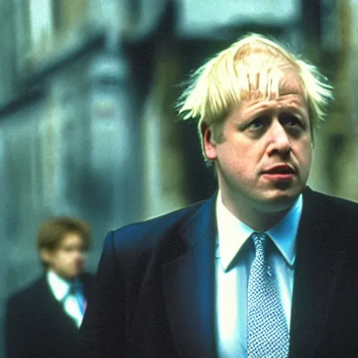 Image similar to film still of boris johnson in the matrix ( 1 9 9 9 )