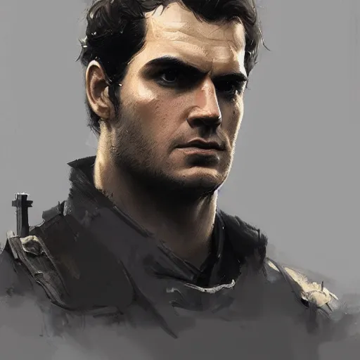 Prompt: portrait of a man by greg rutkowski, he looks like henry cavill, he is wearing a dieselpunk tactical armor gear, highly detailed portrait, digital painting, artstation, concept art, smooth, sharp foccus ilustration, artstation hq