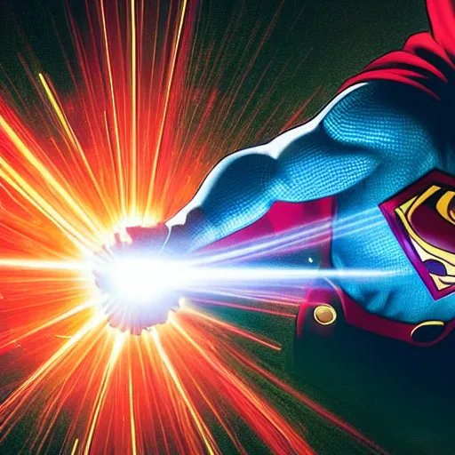 Image similar to photo of superman shooting lasers out of eyes