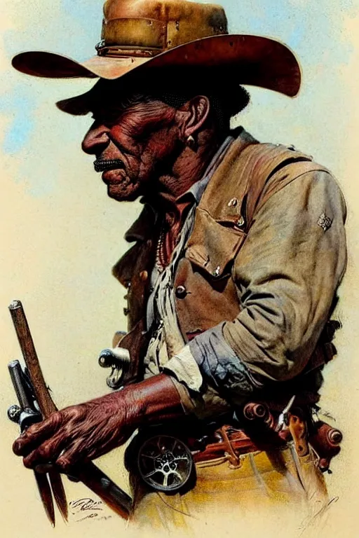 Image similar to (((((1950s wild west indian scout . muted colors.))))) by Jean-Baptiste Monge !!!!!!!!!!!!!!!!!!!!!!!!!!!